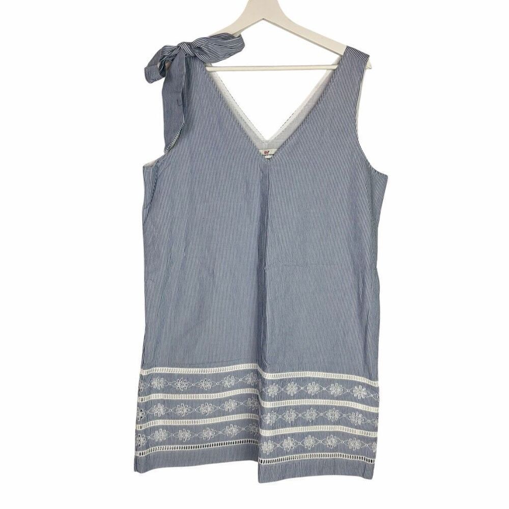 Vineyard Vines Womens Large Sandbar Stripe Bow Shift Dress